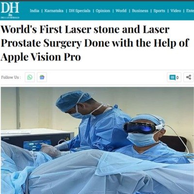 World's First Laser stone and Laser Prostate Surgery with Apple Vision Pro