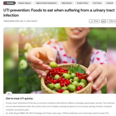 Diet to treat UTI quickly
